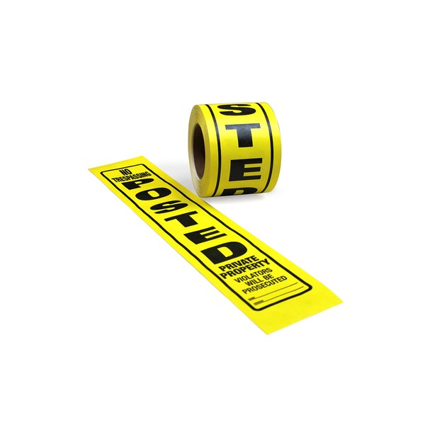 100 Per Pack Posted Yellow Private Property Sign by WristCo