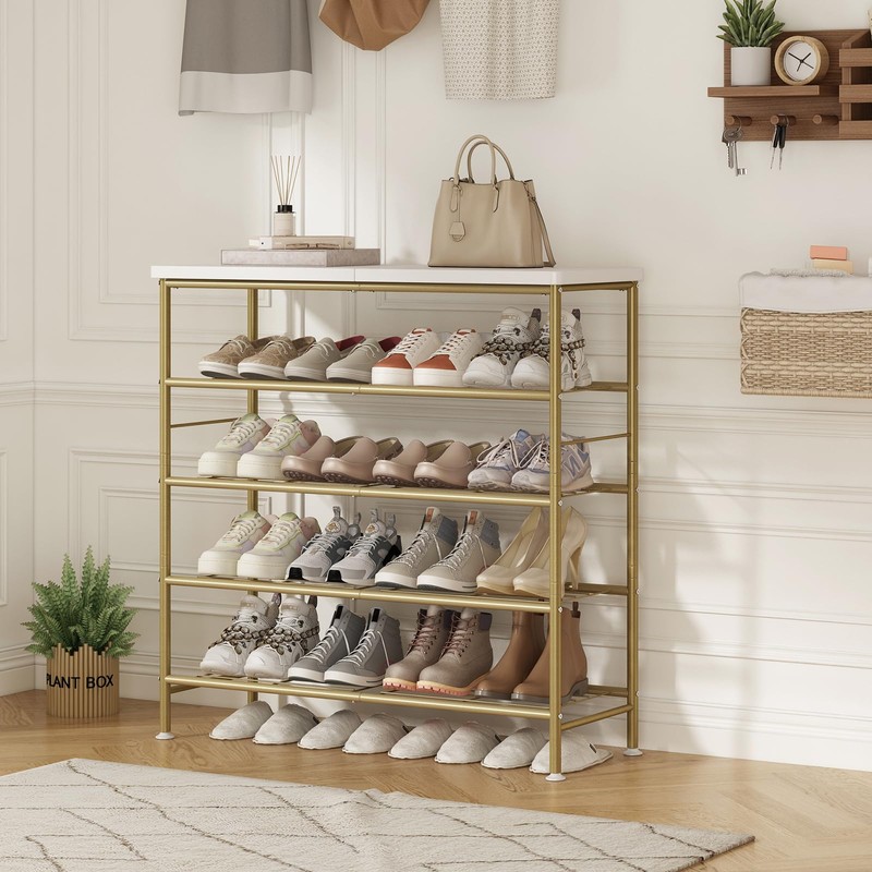 SUOERNUO Shoe Rack Organizer 5 Tier for Closet Entryway Free