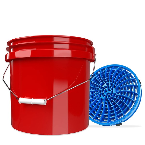 detailmate Car Wash Set: Wash Bucket Red 3.5 Gallon (12
