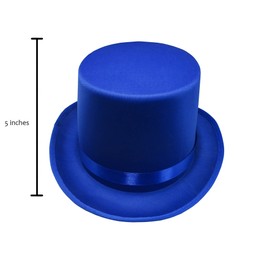 Nicky Bigs Novelties Deluxe Dress Up Party Satin Top Hat - Colored Costume Top Hats for Adults - Prom Dance Tuxedo Formal Top Hat, Red, One Size