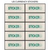 Unbranded $2 Two Dollar 1890 Treasury Note (US CURRENCY STICKERS)