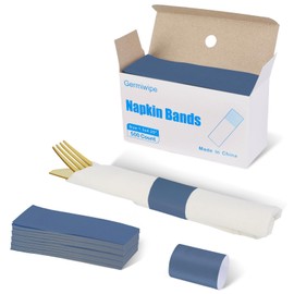 Germiwipe Paper Napkin Band Box of 500,Napkin Rings Self Adhesive,Silverware Wraps Bands (Navy Blue-500 pcs)
