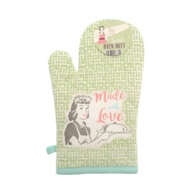 Single Oven Mitt - 100% Cotton Outer - 10+ Designs to choose from - Kitchen Essential - Gift Idea for Chef - Unisez - fun Patterns & Pictures (Vintage Made with Love)