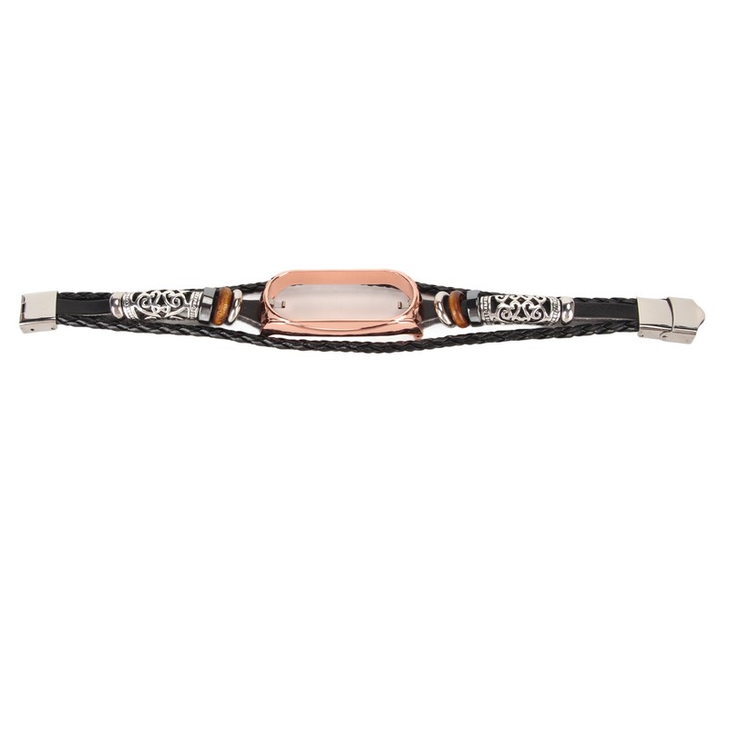 Leather Strap for Xiaomi 7 NFC Bracelet Metal Buckle Ethnic
