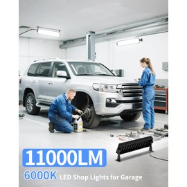 100W LED Shop Light 11000LM Ultra Brighter, Plug in Garage Light with On/Off Switch and 6FT Cord, 6000K IP66 Waterproof Workshop Lighting for Garage Workbench Warehouse Factory Yard Outdoor