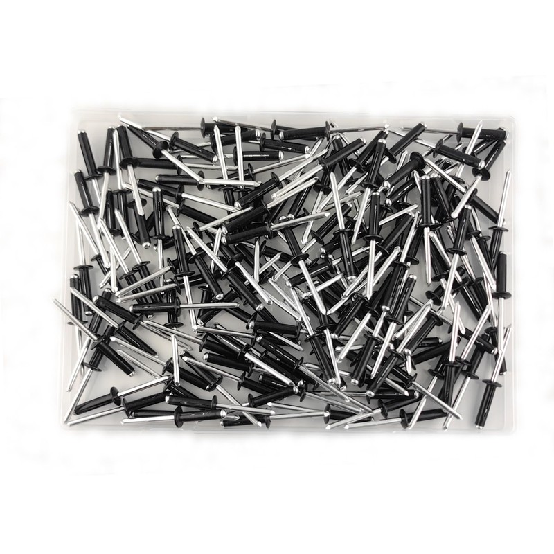 ALLCLEAN 3/16" x 3/4" Tri-Fold Rivets Assortment - 150Pcs,Black Tri-fold