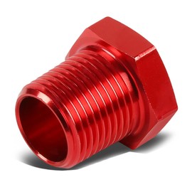 Auto Dynasty 1/4 inchesFemale to 3/8 inchesMale NPT Pipe Bushing Reducer Adapter Fitting Gas/Oil (Red)