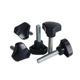 5 Pcs Clamping Screw Knobs Triangular Plastic Head Thumb Screw Bolts M6 Hand Clamping Screws for Machinery Furniture Electronic Equipment