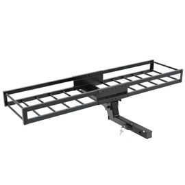 TOOENJOY 59" x 15.5" x 5" Skinny Roof Cargo Carrier Basket, Foldable and Tilting Design, 200 LBS Capacity, Fits 2" Hitch Receiver for SUV Pickup Truck