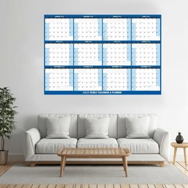 2025 Wall Calendar Dry Erase - 2025 Wall Calendar Erasable | Wet & Dry Erasable Laminated 12 Month Annual Yearly Planner | 2-Sided Reversible Horizontal Vertical Calendar January to December