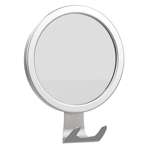 Elegear Small Shaving Mirror, Smooth Round Fogless Shower Mirror with Strong Suction Cup, Removable Anti Fog or Fog Free Mirror for Hanging in Bathroom, 19 x 15cm, Silver