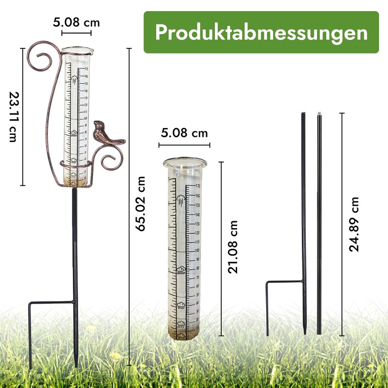 DAAS24 Rain Gauge - Rain Gauge for Garden - Frost-proof