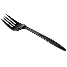 100 Plastic Forks Black Medium Weight | Plastic Cutlery Disposable Forks Utensils - Durable Plasticware Cutlery | Great For Celebrations, Parties, Travels, Events, And Everyday Use