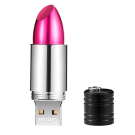 GARRULAX USB Flash Drives,16GB / 32GB /64GB Waterproof Cute Lipstick USB 2.0 Data Storage Drive Memory Stick Flash Pen Disk Pendrive (Rose Red, 64, GB)