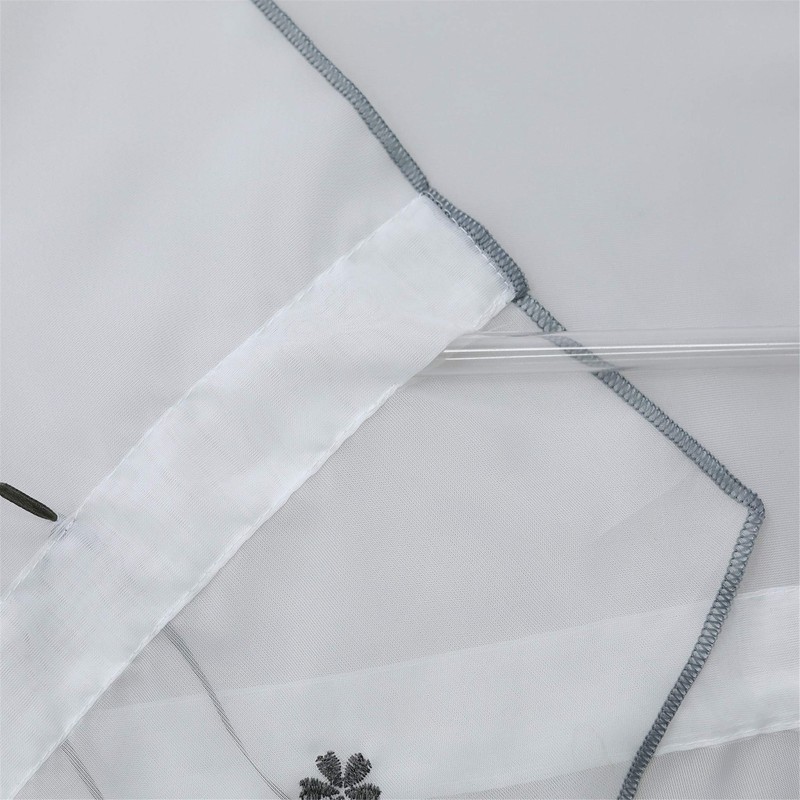 ESLIR Roman Blind with Tabs, Transparent Tab-Top Kitchen Curtains, Modern
