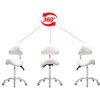 Saddle Stool Rolling Chair with Back Support,Esthetician Tattoo Dental Stool