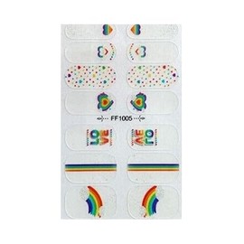 14 Pcs Rainbow Unicorn Stars Heart Polka Dots Nail Polish Stickers Ff1005 Nail Wraps Stickers Manicure Supplies for Women Nails Full Long Lasting Easy Apply and Remove