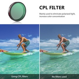 Action 5 Pro ND Filter Set for DJI Osmo Action5 Pro/Action 4/3, Tomat 4 Pieces ND8, ND16, ND32, CPL Neutral Density Filter Set Accessories, Multi-Coated Optical HD Aluminium Frame