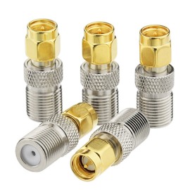Eightwood SMA 4G Antenna Adapter SMA Male to F-Type Female Straight Antenna Adapter 5pcs For FM Radio DAB Antenna CATV TV Antenna Aerial Networks Modems Satellite Boxes Set Top Boxes