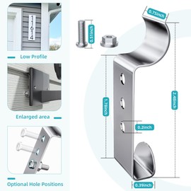 Amuille No Hole Siding Hooks 20 Pack, Vinyl Siding Clips with Screws, Outdoor Siding Hanger Camera Mount for Home Security Camera, Porch Decor, Doorbell, Plaques