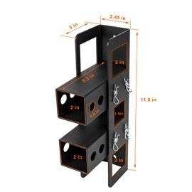 YZZHAJ Hitch Wall Mount, Heavy Duty Trailer Hitch Receiver Storage, Bike and Cargo Rack Hanging Garage Organizer, Hitch Garage Stand Wall Holder Hanger 2 inch Storage,Detachable Trailer Receiver Rack