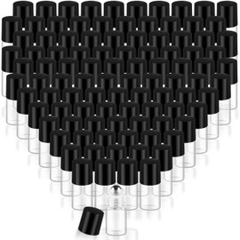 Cositina 100 Pcs Essential Oils Roller Bottles Mini Refillable Glass Perfume Bottles with Roller Balls for Home Travel - 2ml