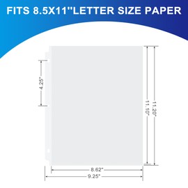 100 Pack Clear Sheet Protectors, 8.5 x 11 inch Page Protectors for 3 Ring Binder,Top Loading Paper Protector for Documents and Photos,Letter Size