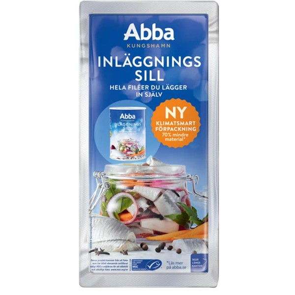 Abba Inlaggningssill | Swedish Plain Salted Fillet Herring | Ready For Home Marinating | 420g