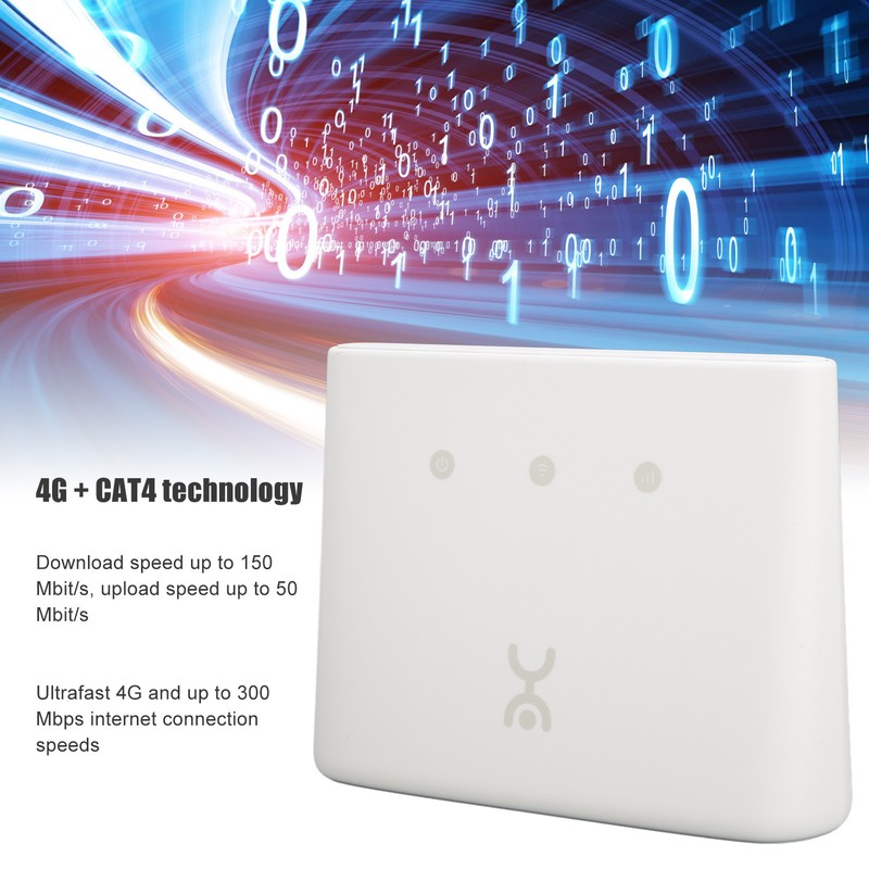 4G WiFi Router White CAT4 High Speed Maximum 32 Devices