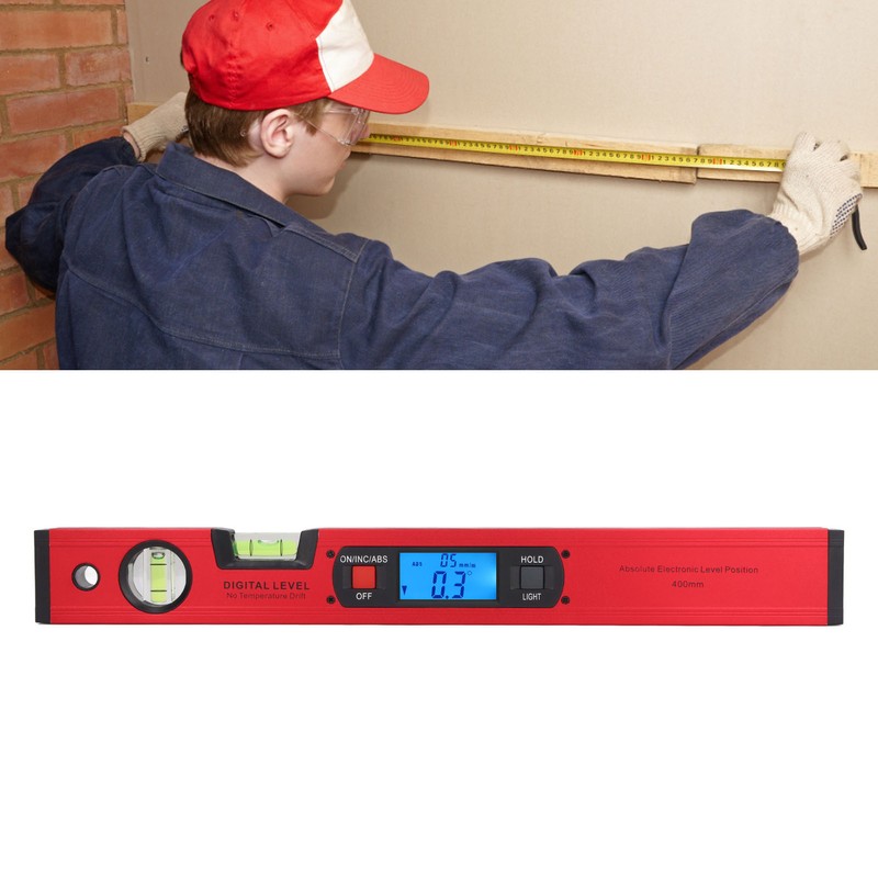 400mm Digital Level Ruler Electronic LCD Display Aluminium Alloy Magnetic