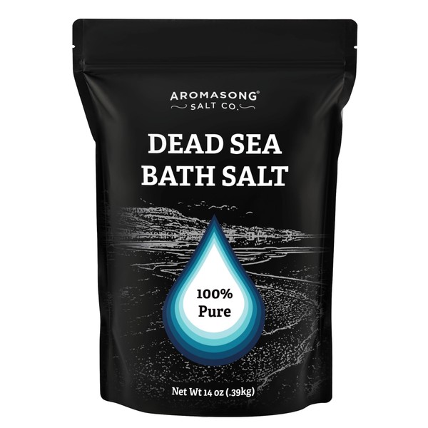 Aromasong Dead Sea Salt Bath Soak 14 OZ. Bulk Pack – 100% Natural Dead Sea Salts for Soaking, Relaxation, and Detoxification of Skin, Dead Sea Salts for Bath to Rejuvenate and Refresh.