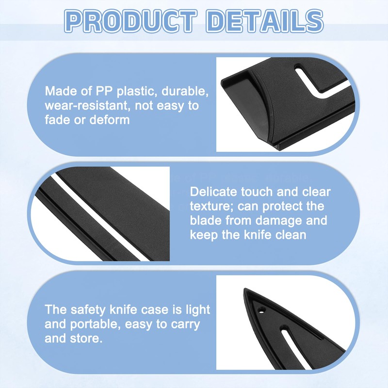 uxcell 2 Pack PP Safety Knife Cover Sleeves, Blade Edge