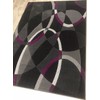 PRO RUGS PURPLE AND GREY ABSTRACT MODERN CONTEMPORARY OVAL AND