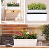 NiHome 2-Pack Self-Watering Planter Set Rectangle Worry-Free Water Inlet Water
