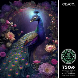 Ceaco - Glow in The Dark - Peacock Glow - 750 Piece Jigsaw Puzzle