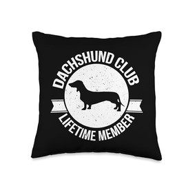 Long Haired Dapple Dachshund Gifts For Women Men Weenie Cute Wiener Dog Doxie Design-Dackel & Dachshund Throw Pillow, 16x16, Multicolor