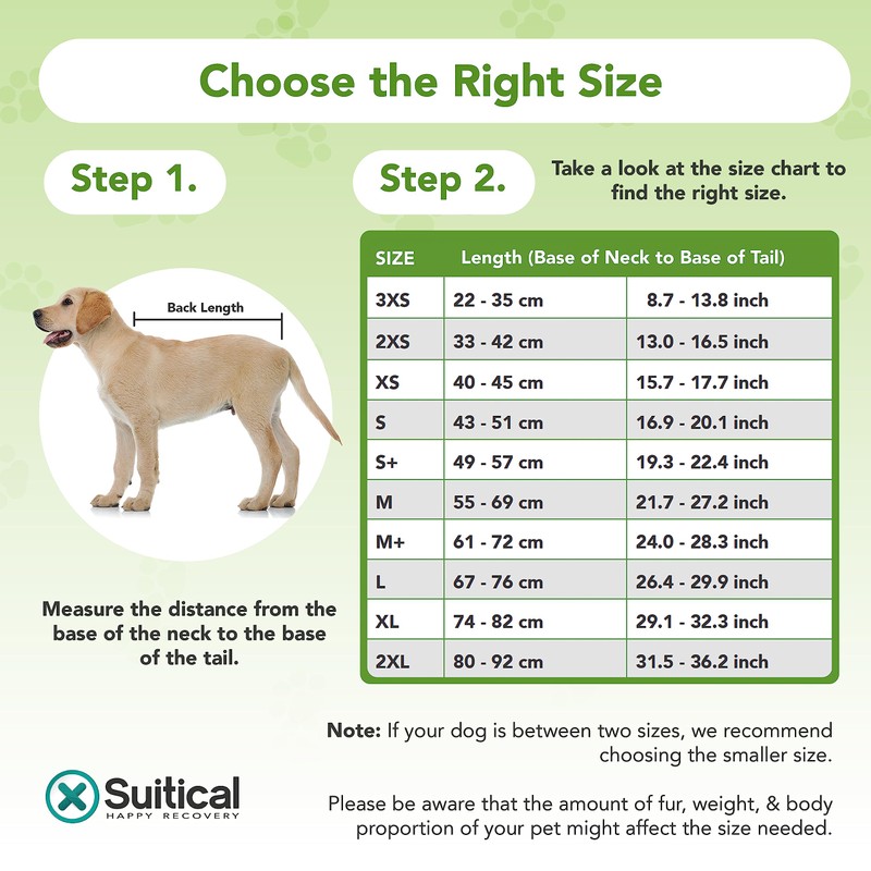 Suitical Recovery Suit Dog, Medium Plus, Black