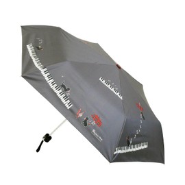 Santos JKO-552-04 Folding Umbrella, Cat Covered Umbrella, For Rain or Shine, Piano, When Opened: Diameter Approximately 37.4 inches (95 cm)
