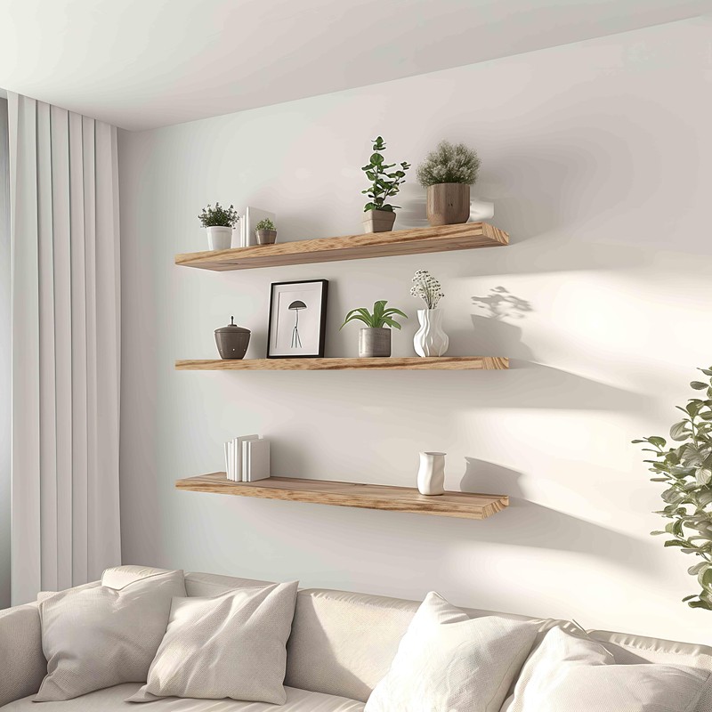 GXYAWPJ 36 Inch Floating Shelves for Wall Rustic Light Wood