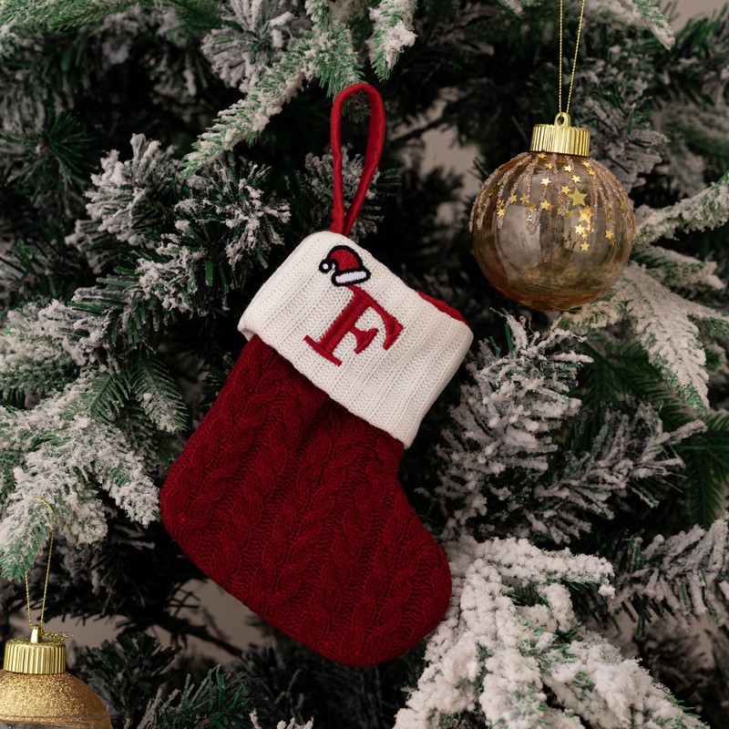Christmas Stocking – Green A-Z Letter Hanging Christmas Stockings, Christmas