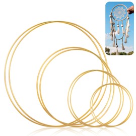 8 Pcs Metal Floral Hoop Wreath Macrame Gold Hoop Rings, Gold Metal Hoop Craft Rings - 6 Inch 8 Inch 10 Inch 12 Inch, Gold Metal Hoop Craft Rings for Making Wedding Wreath Decor & DIY Crafts