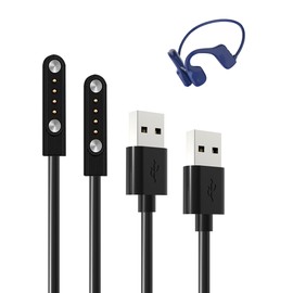 BOVUGAC [2 Pack] for SANOTO X2 Bone Conduction Headphones Charger, Magnetic Replacement USB Charging Cable Compatible with SANOTO X2 Headphones Accessories(Black)