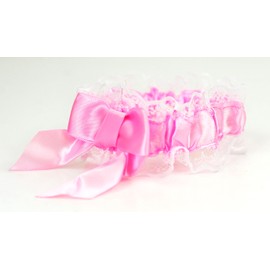 Hen Party Garter White Lace Rose