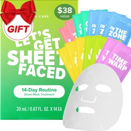 I DEW CARE Collagen Sheet Mask Variety Pack - 14 Days Facial Masks Skincare Korean | Hydrating Collagen Face Mask, Moisturizing Beauty Skin Care, Sheet Masks for Women, Stocking Stuffers,14EA