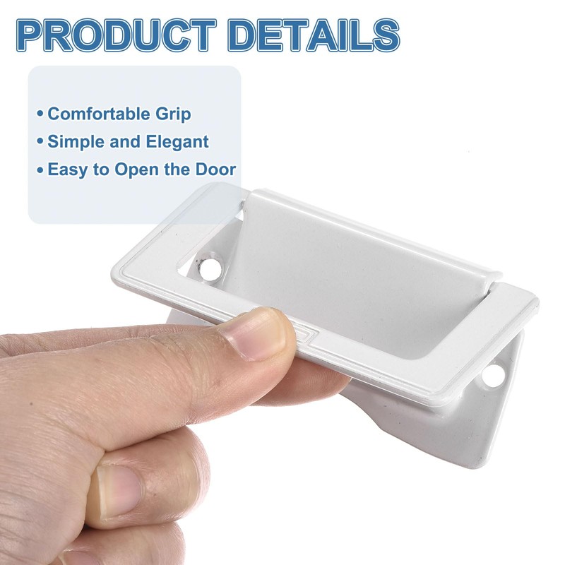 PATIKIL Recessed Pull Door Handle, 2 Pack Invisible Flush Pull