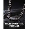 Bandmax Mens 9MM Chunky Chain Necklace 24 Inches Black Miami