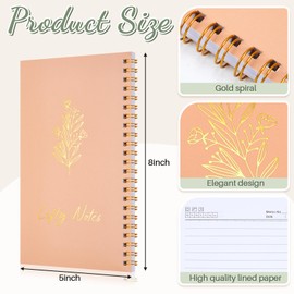 Lewtemi Small 3 Pieces Left Handed Notebook 8 x 5 Inch Small Lefty Spiral Notebooks Wire Bound Paper Journal for College Subject Office Worker Supplies Easier Use, 100 Page(Soft Color)