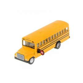 Kinsfun 6" inch Yellow School Bus Diecast Model pull back action openable doors