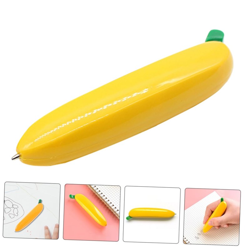 Gadpiparty Cute Banana Ballpoint Pen Ergonomic Black Ink Writing Tool