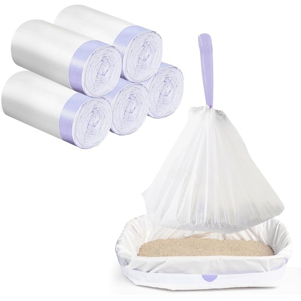Large Cat Litter Box Liners, Litter Box Bags with Drawstring,